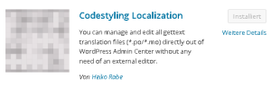 Codestyling Localization Plugin installieren