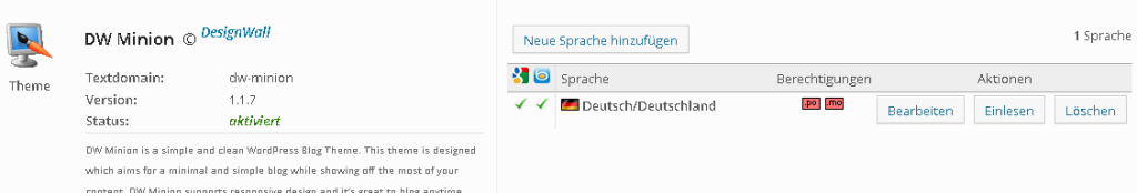 Wordpress Theme übersetzen